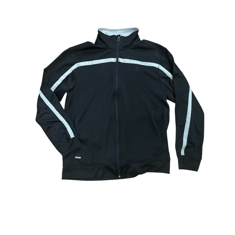 Starter Mens Full Zip Track Jacket Black Size M Athletic Activewear Dri-Star - Picture 1 of 7